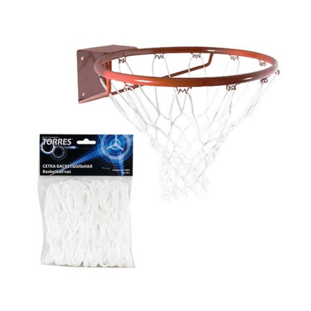Купить Сетка баскетбольная Torres, нить 4 мм, белая в Клине 