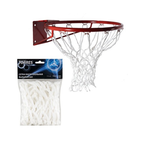 Купить Сетка баскетбольная Torres, нить 6 мм, белая в Клине 